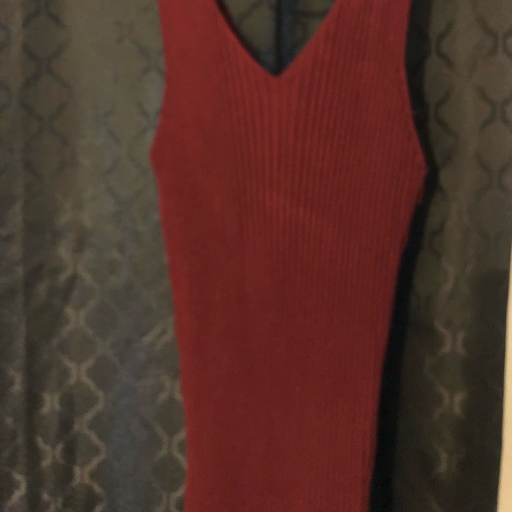 Red Ribbed Skin Tight Dress 🤩 - Picture 2 of 5